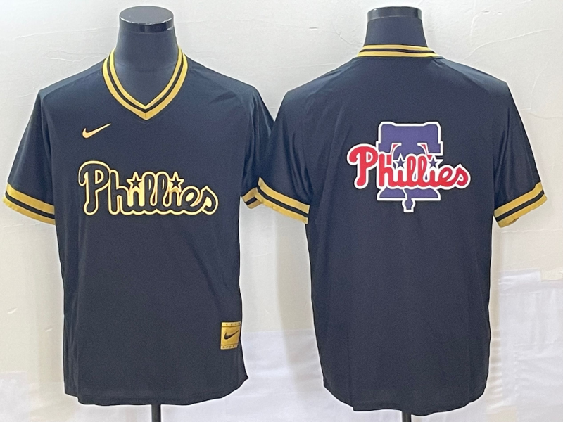 Men's Philadelphia Phillies Black Team Jersey